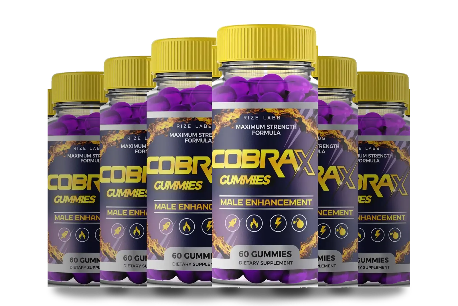 Six-bottle best-value package of CobraX Male gummies with free shipping